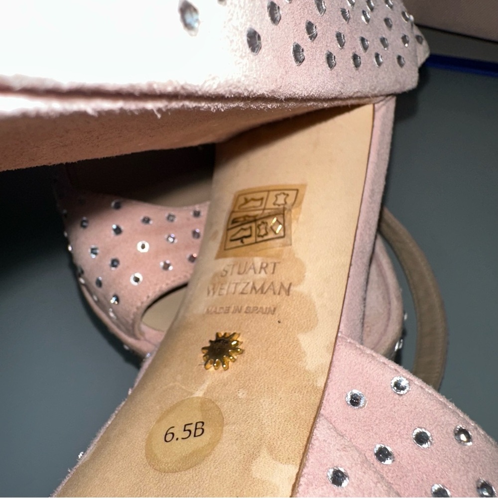 Stuart Weitzman SKYHI 145 PLT SA Ballet Pink Platform Heels - Picture 4 of 5